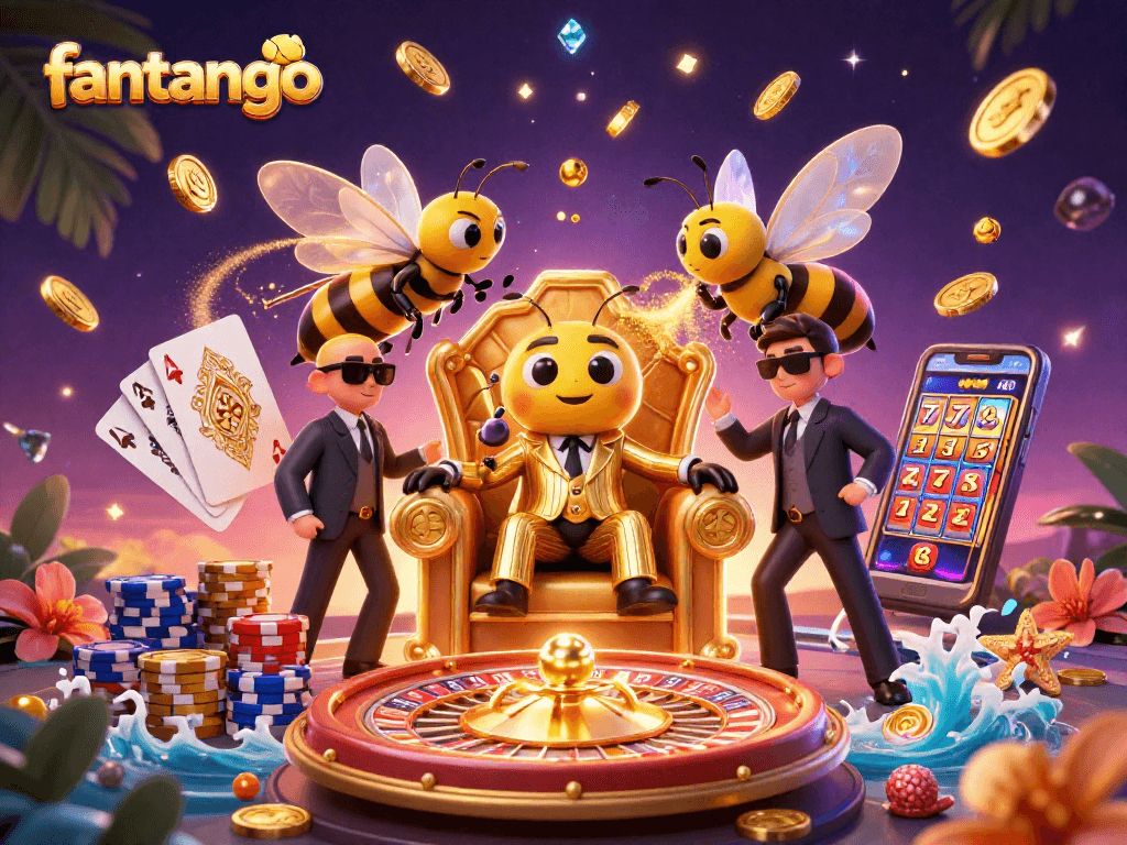 Experience the thrill of fantango with vibrant characters and casino elements in this dynamic illustration.