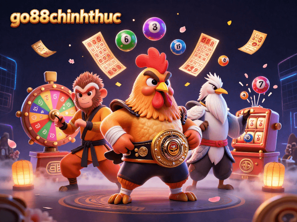 Play and win at go88chinhthuc with exciting lottery elements and vibrant characters