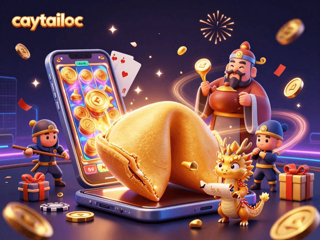Spin the slot reels in caytailoc's vibrant casino world full of golden fortune!