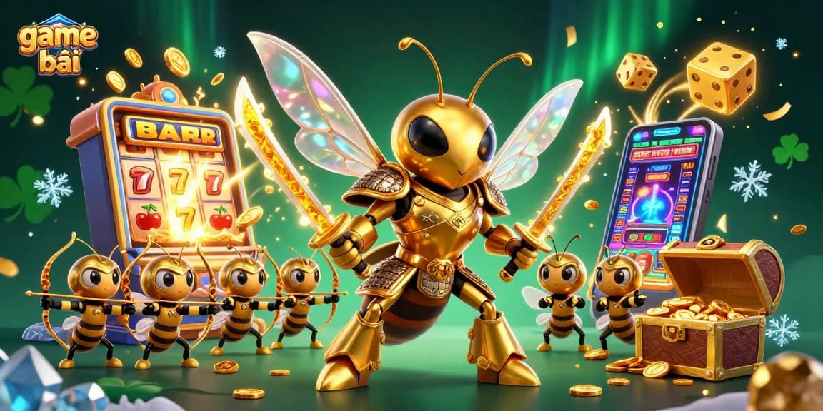 Experience thrilling game bài action with vibrant slot machines and dynamic characters.