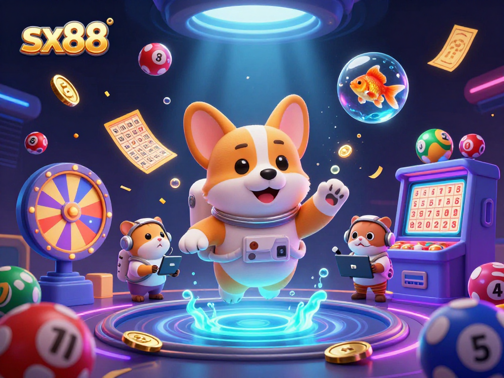 SX88 offers exciting gaming experiences with vibrant slots and dynamic casino elements in an engaging scene.