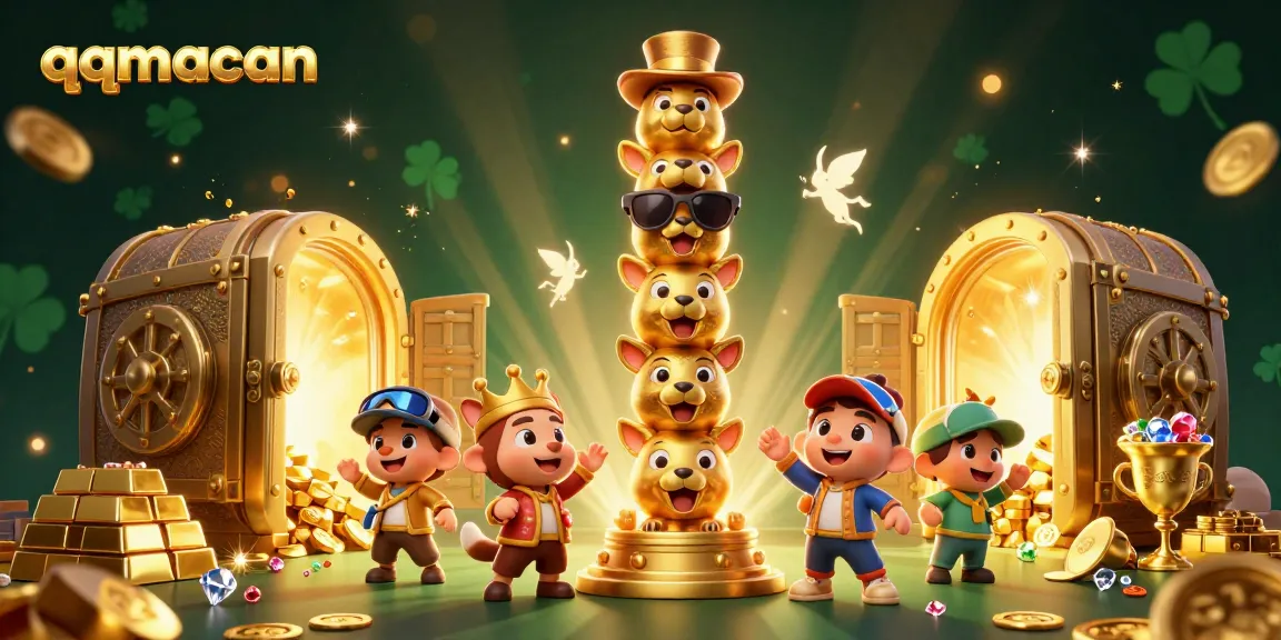 Experience thrilling gold excitement with qqmacan's animated totem and jackpot treasures.