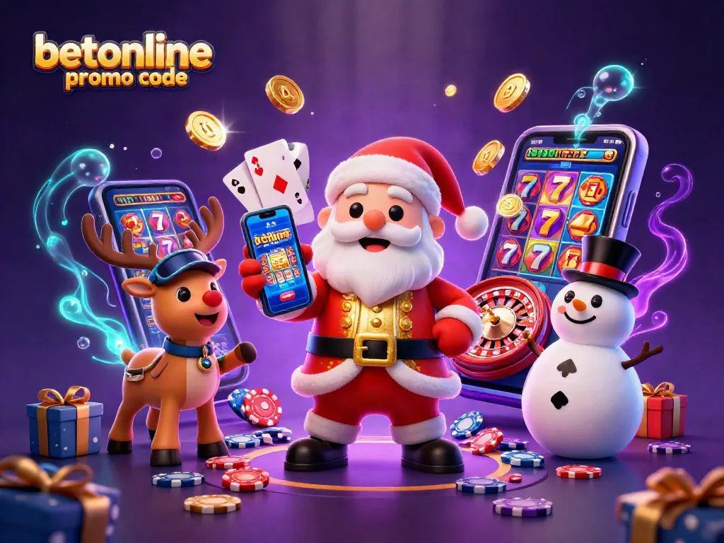 Spin to win with the latest betonline promo code for exciting casino bonuses, featuring Santa and friends.