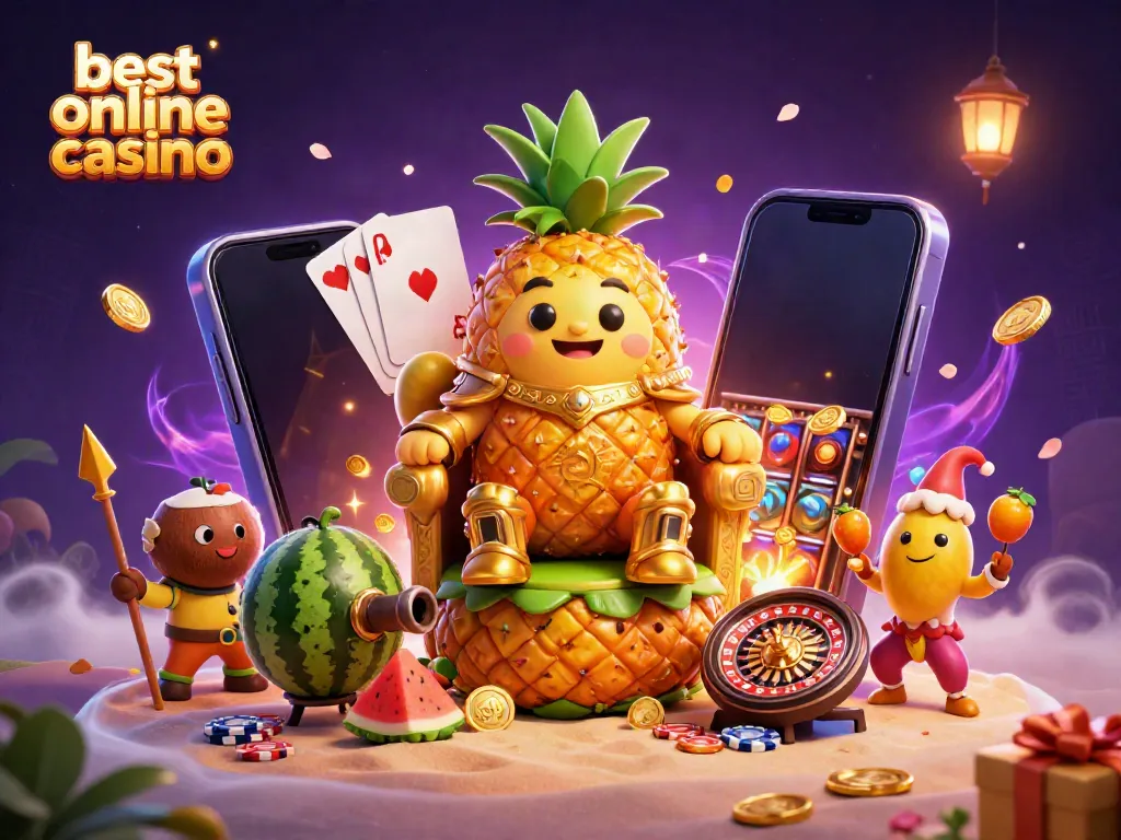 Experience the thrill of the best online casino with an animated 3D scene full of vibrant characters and games.