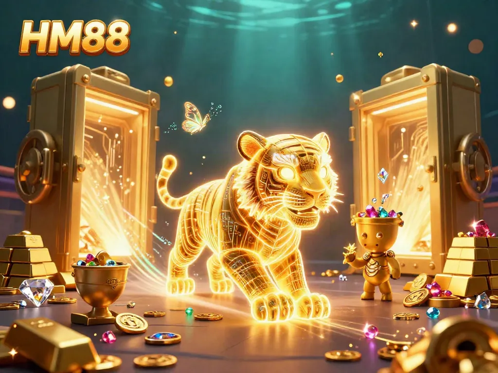Experience thrilling gameplay at HM88 with a vibrant casino scene filled with treasures and excitement.