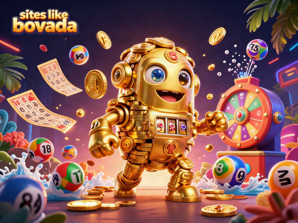 Spin into excitement with sites like bovada, showcasing vibrant lottery elements and casino fun.