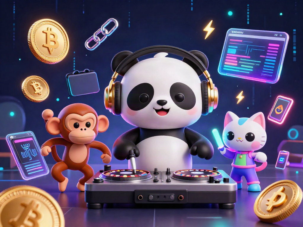 Engage with bolatoto's exciting scene featuring a DJ panda, dancing monkey, and kitten in a vibrant casino atmosphere.