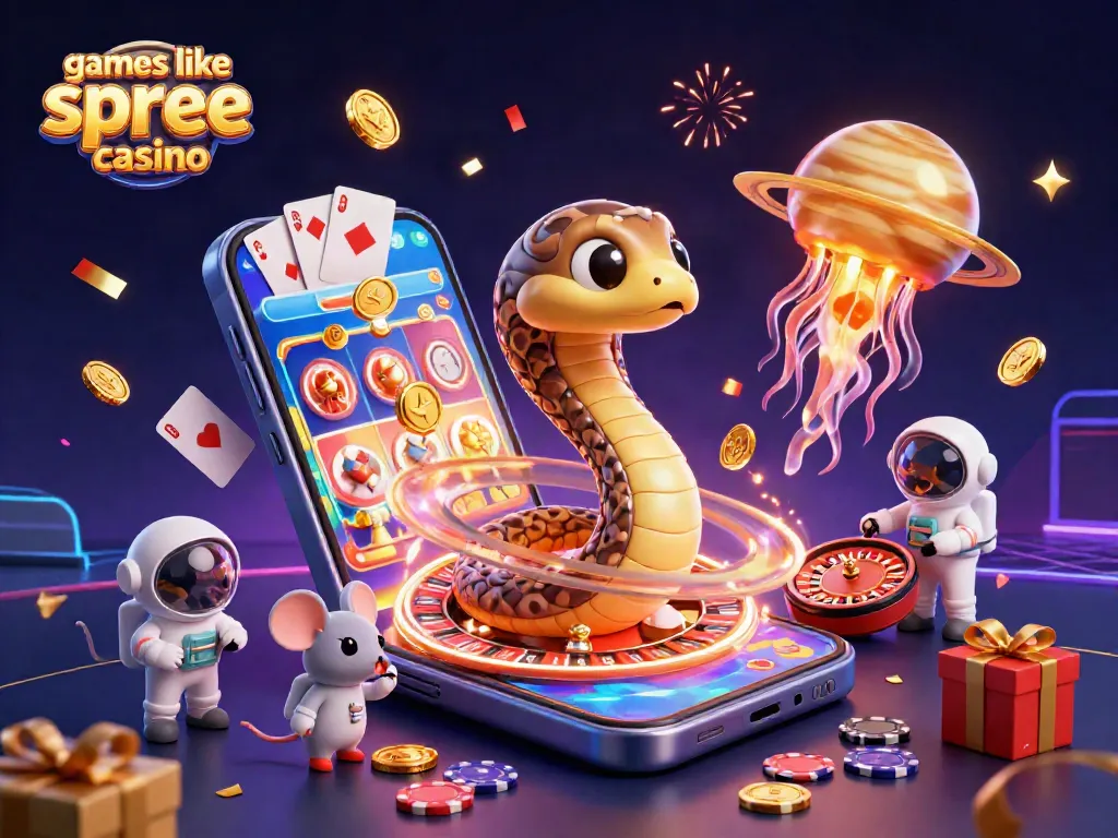 Experience thrilling games like spree casino with a dynamic cosmic scene of fun and excitement.