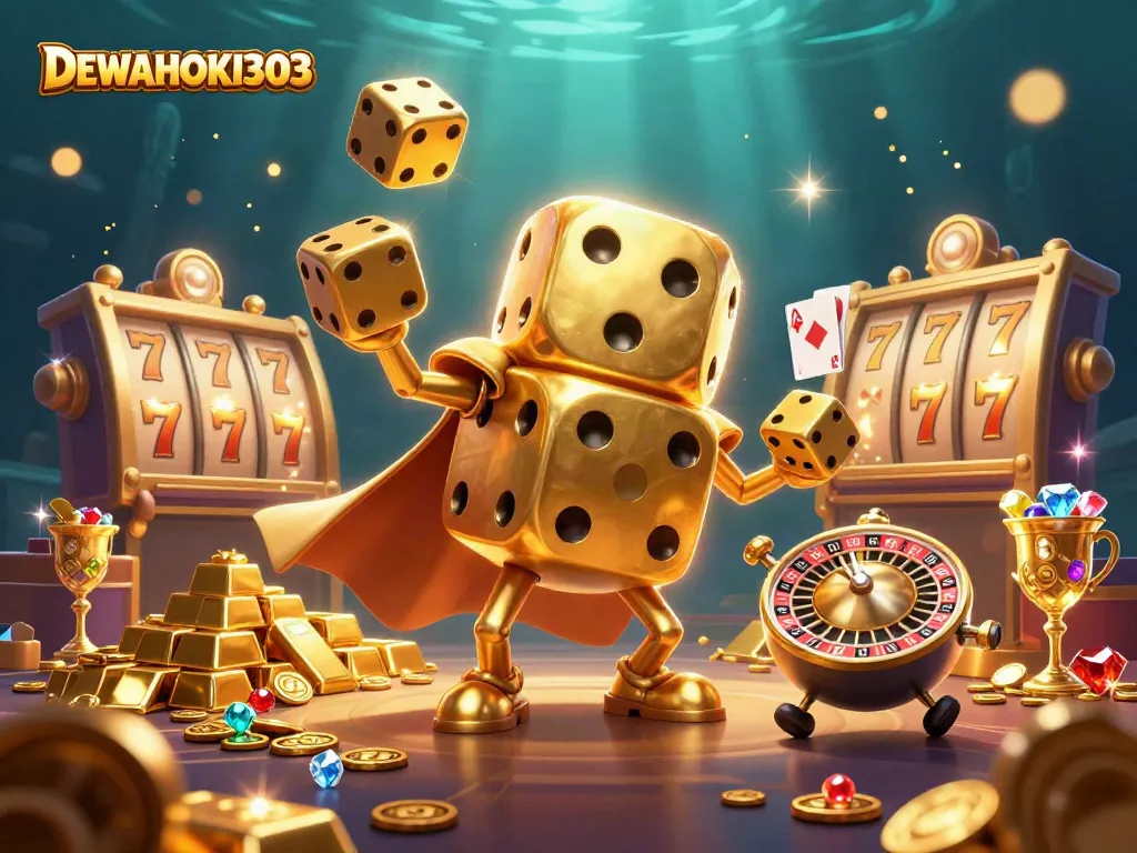 Menangkan jackpot di DEWAHOKI303 dengan karakter dadu emas yang menggoda dalam suasana mewah.