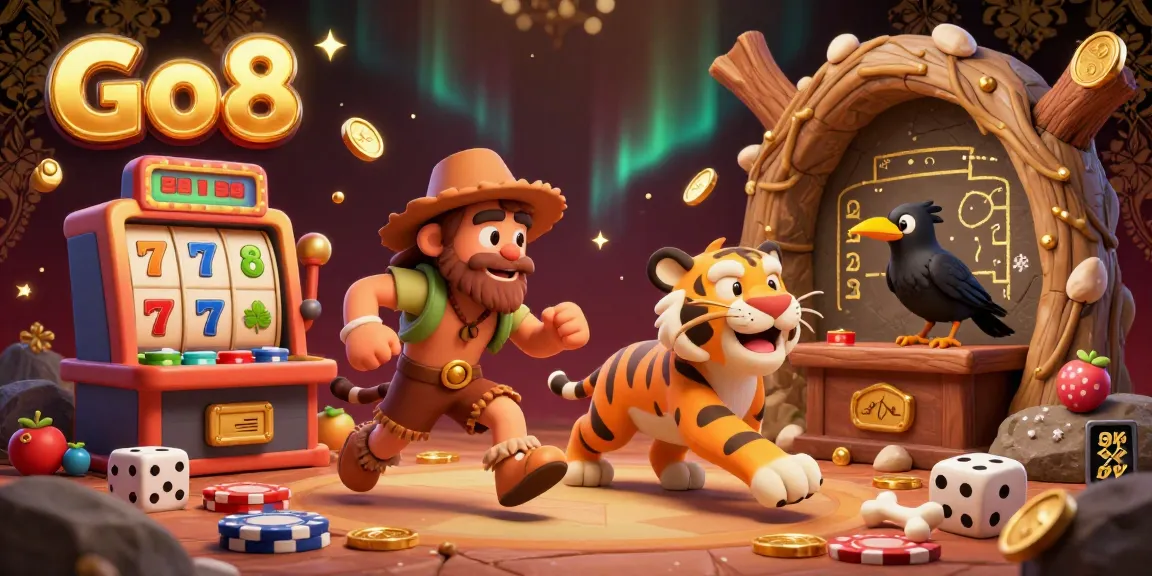 Spin the reels at Go8's prehistoric casino, crafted with 3D sabertooth tigers and cavemen.