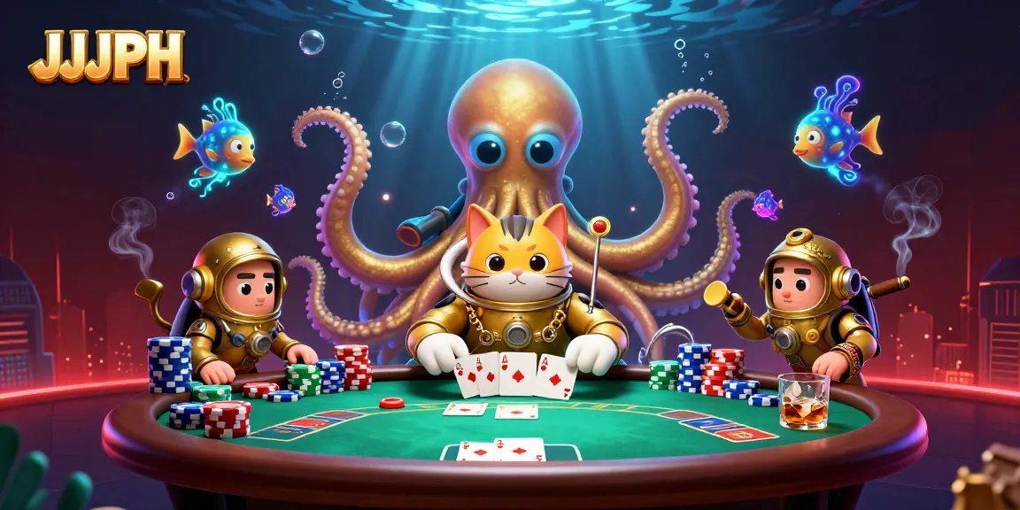 Maglaro ng JJJPH gamit ang makulay na poker chips at mga kakaibang nilalang sa ilalim ng dagat.