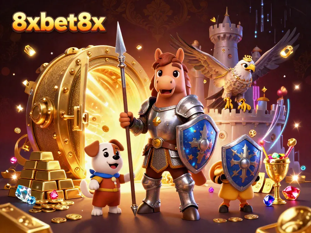 Join the ultimate gaming adventure with 8xbet8x, featuring knights, treasures, and gems.