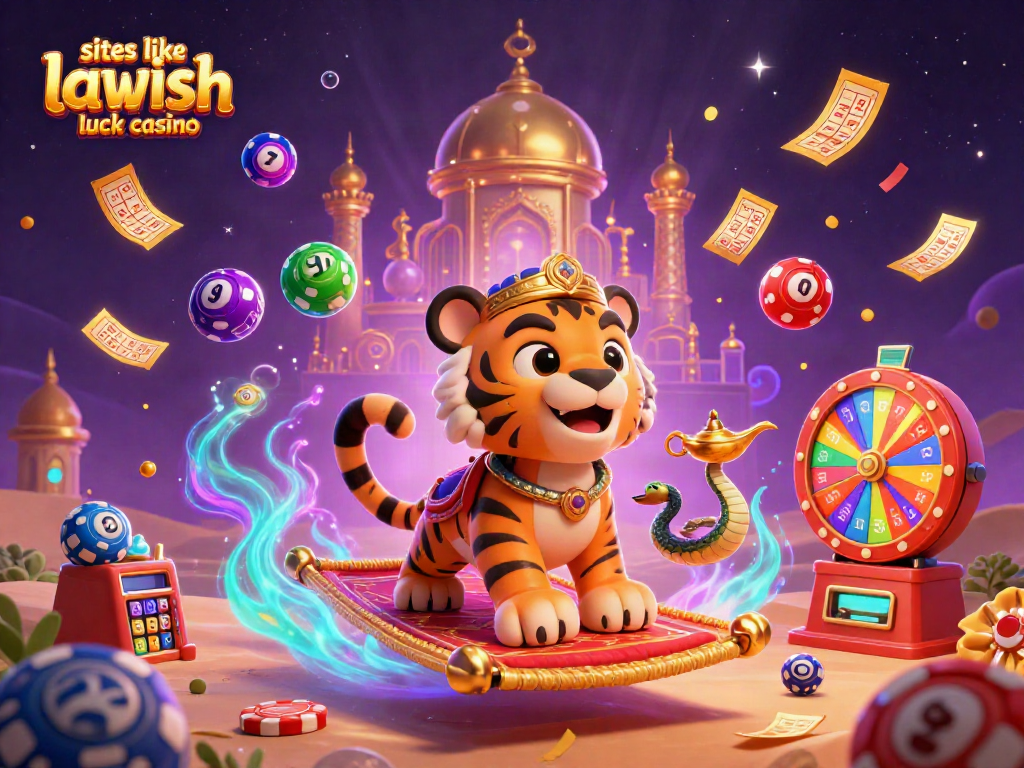 Play exciting games like Lavish Luck Casino with vibrant 3D illustration showcasing colorful balls and gold coins.