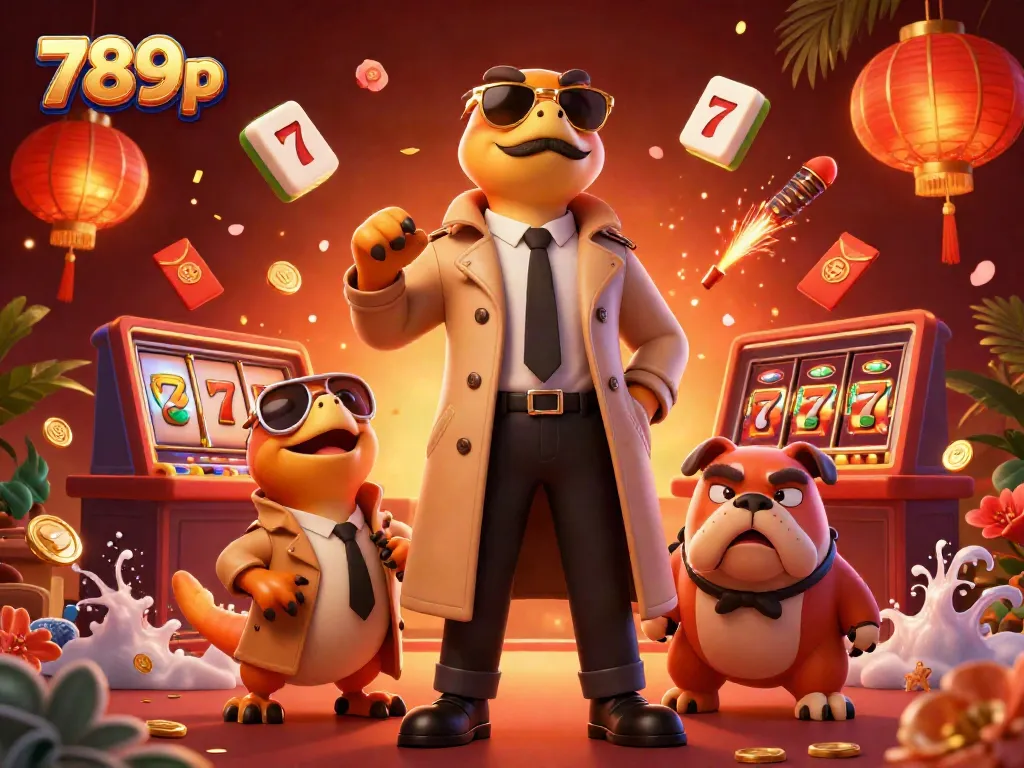 Experience the excitement of 789p with raptors and a bulldog at a VIP casino lounge.