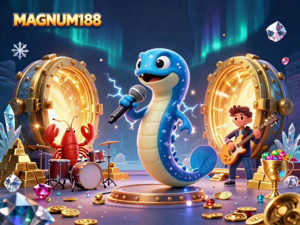 Engage with MAGNUM188's thrilling underwater casino experience with dynamic 3D characters and treasure elements.