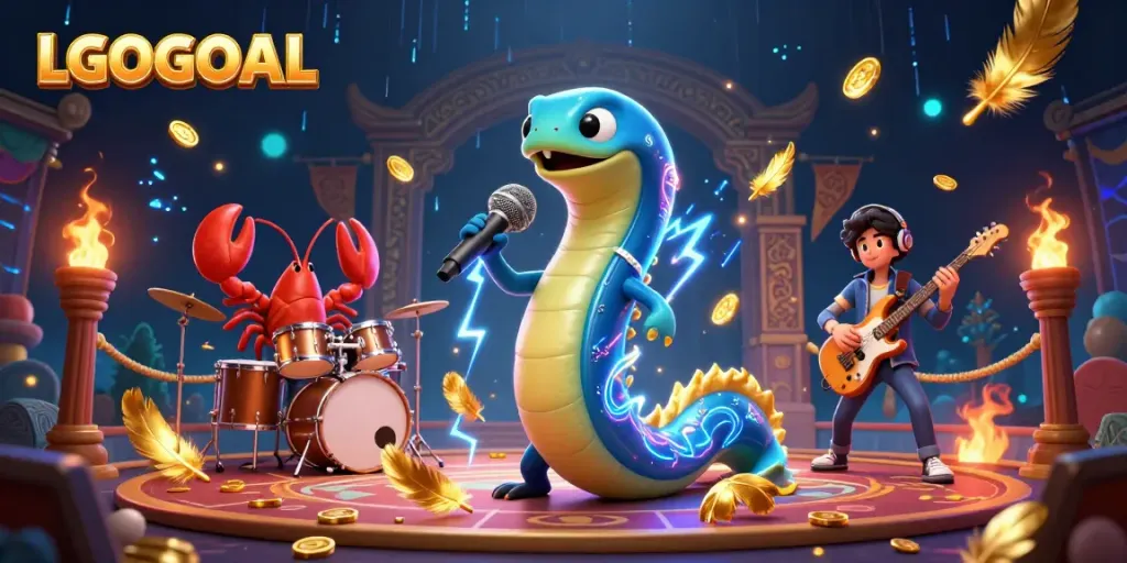 Engage with LGOGOAL's electrifying underwater casino adventure featuring vibrant characters and exciting betting elements.