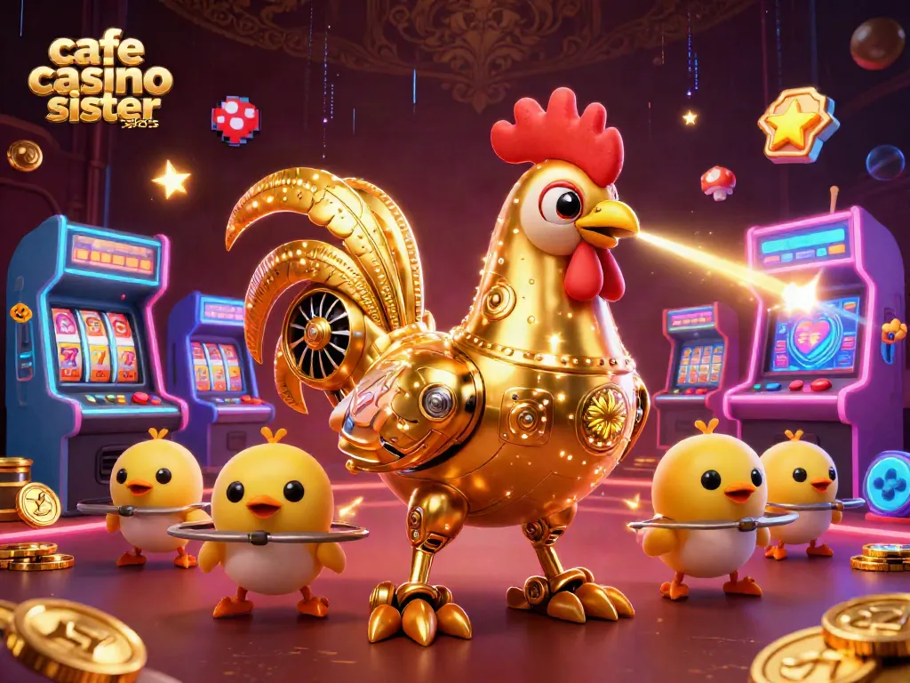 Experience the thrill of cafe casino sister sites with our vibrant 3D casino illustration featuring playful characters.