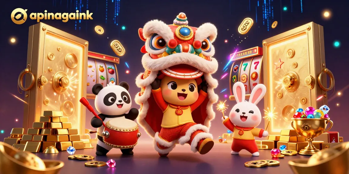 Experience the thrill of apinagalink gaming with a vibrant lion dance in a casino treasure scene.
