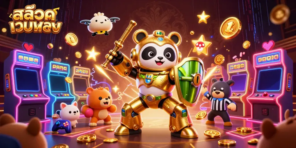 สัมผัสประสบการณ์สล็อตเว็บตรงด้วยหุ่นยนต์ต่อสู้จากหมีแพนด้าในภาพ 3D