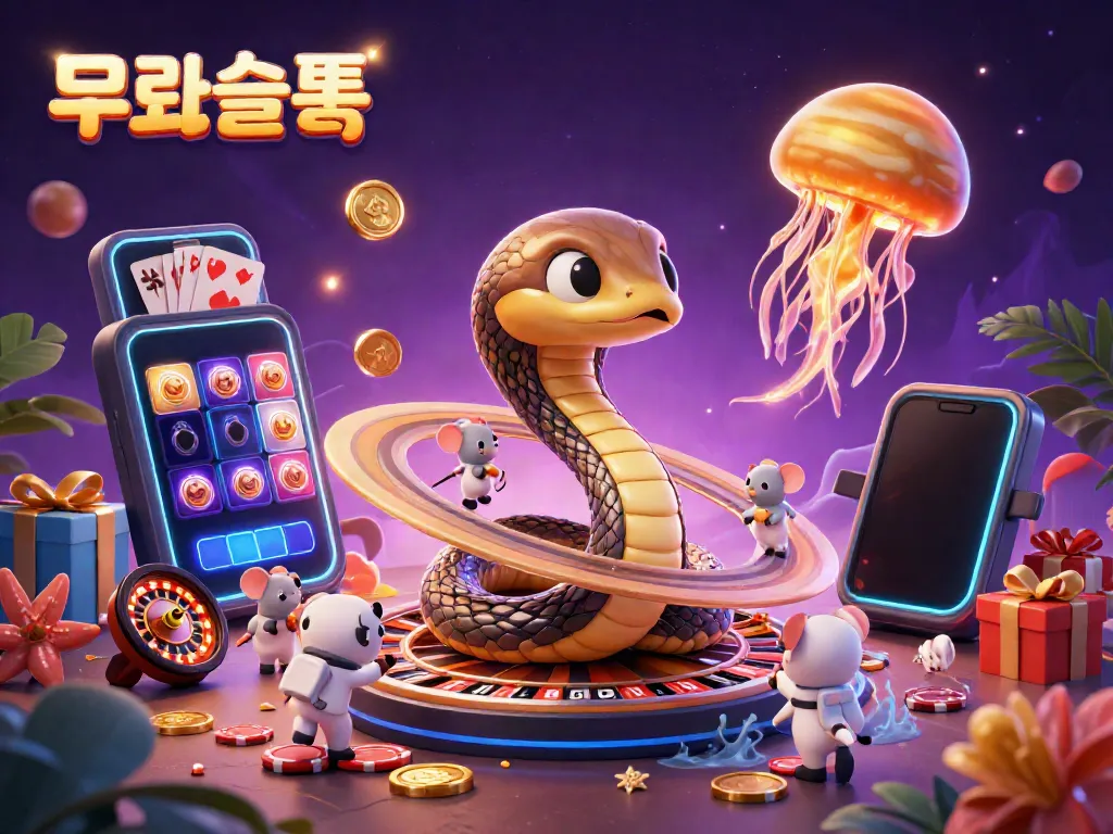 무료슬롯 게임에서 우주에 있는 요소들이 등장하여 베팅하는 재미를 전달하는 일러스트