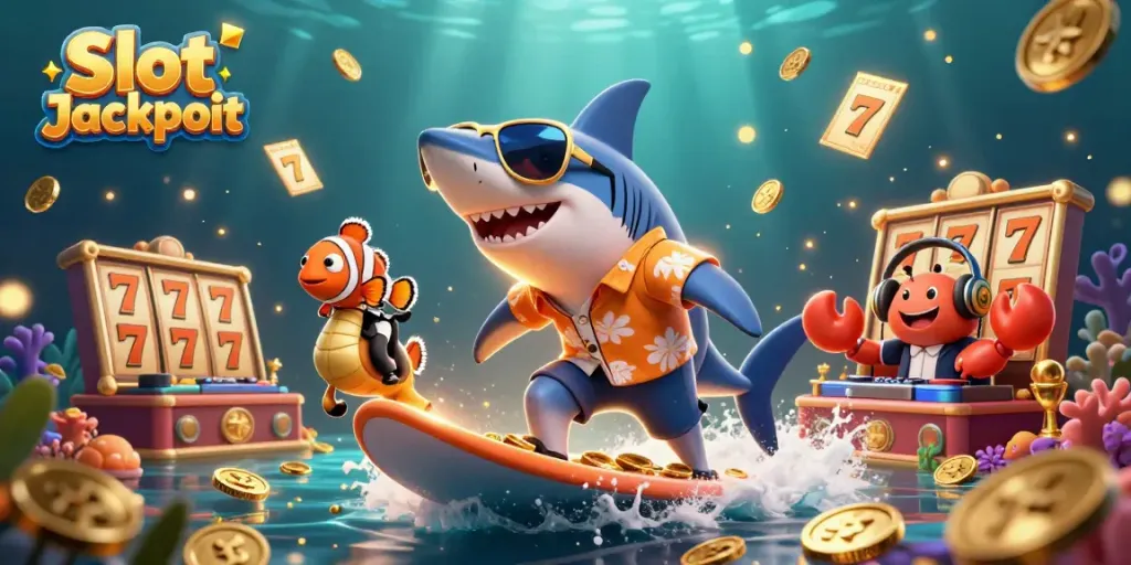 Experience the thrill of winning with Slot Jackpot, featuring an exciting ocean-themed 3D casino scene.