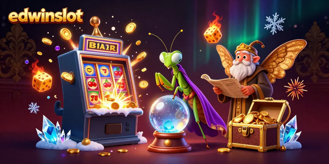 Win big with edwinslot in a vivid illustration of mystical fortune and excitement in a casino setting.