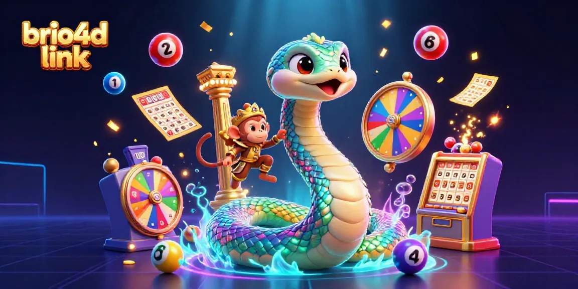 Engage with the vibrant scene of a rainbow serpent and monkey king, showcasing the brio4d link in a dynamic gambling atmosphere.