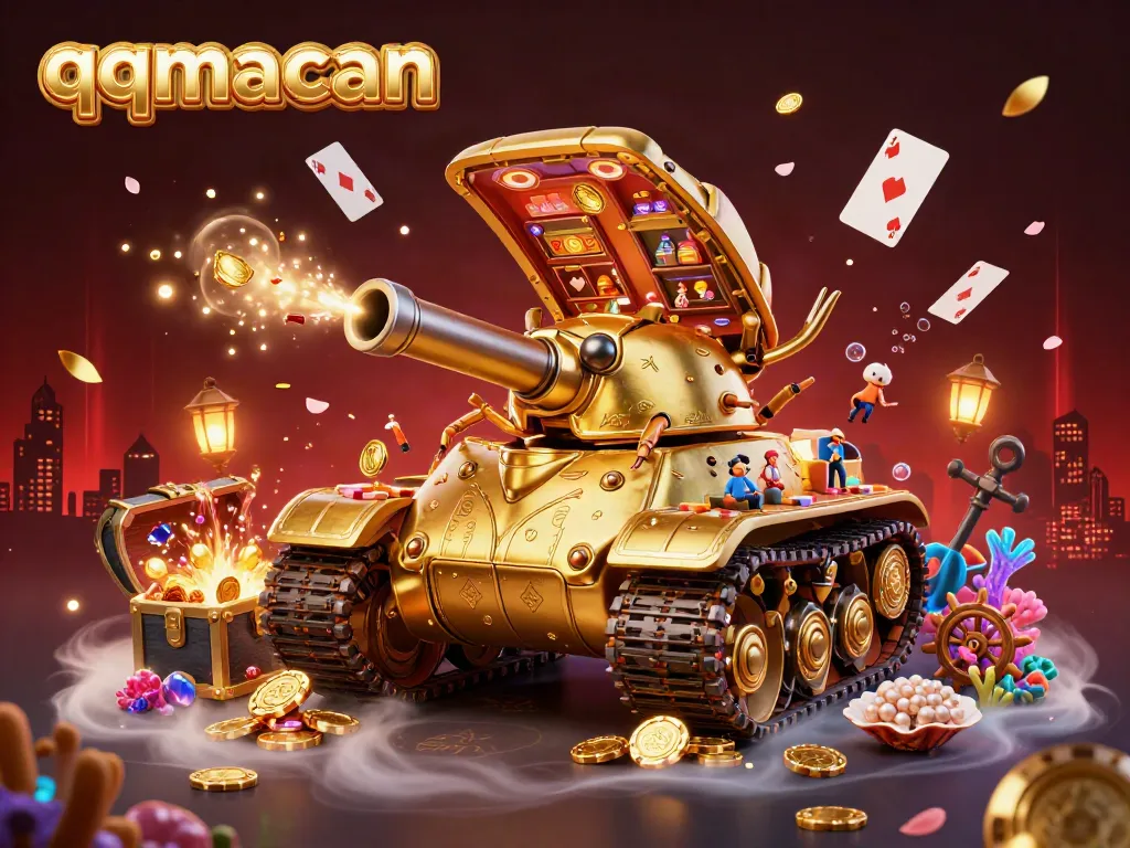 Experience thrilling wins at qqmacan's dynamic casino scene filled with gold and excitement.