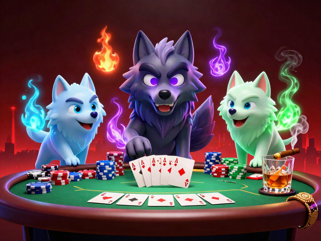 Experience thrilling poker moments in RP99 with dynamic wolf characters and rich game elements.