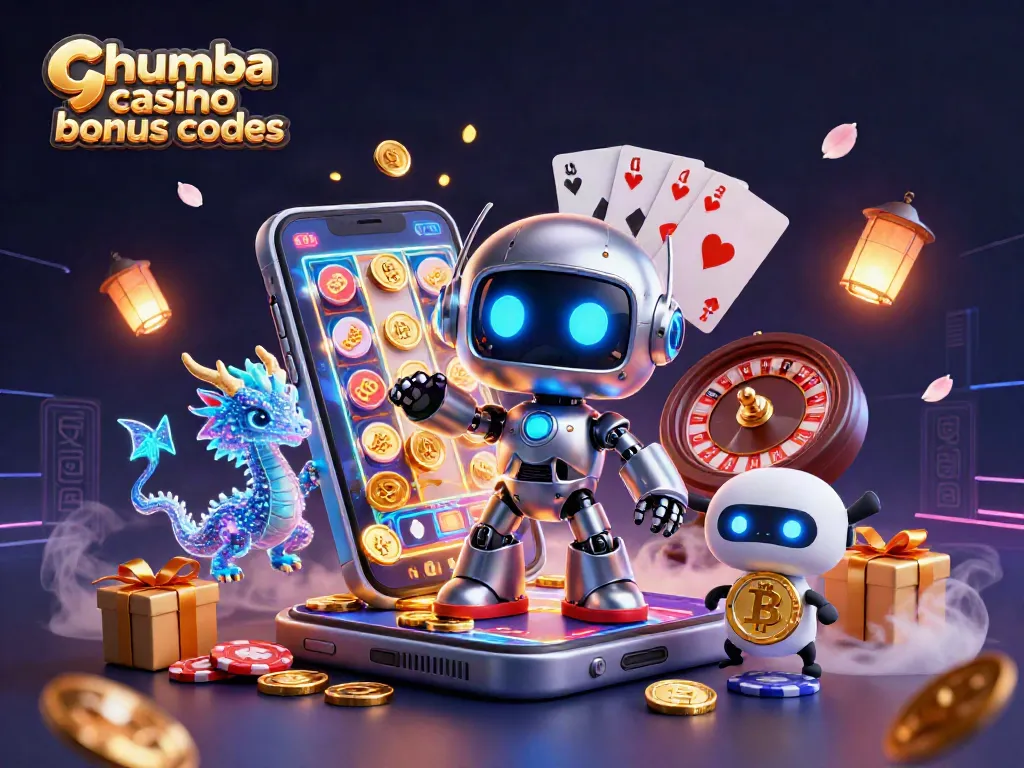 Spin the reels with chumba casino bonus codes in an ultra-detailed casino scene filled with action and excitement.
