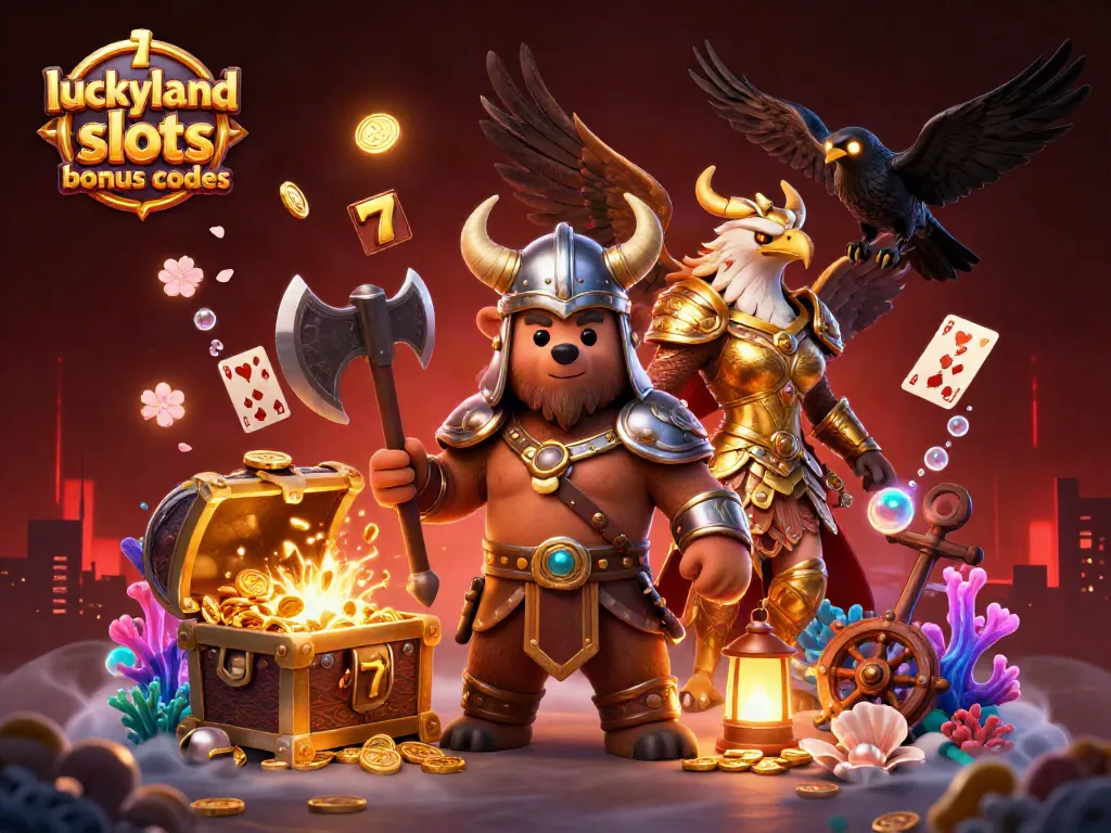 Engage with thrilling luckyland slots bonus codes through a dynamic 3D casino scene filled with exciting elements.