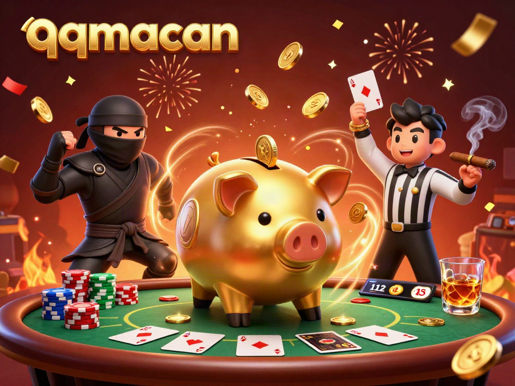 Experience thrilling gameplay with qqmacan in this vibrant casino showdown showcasing character battles.