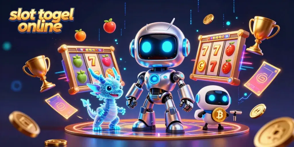 Slot togel online dengan karakter robot futuristik dan elemen permainan 3D untuk pengalaman taruhan yang mengasyikkan.